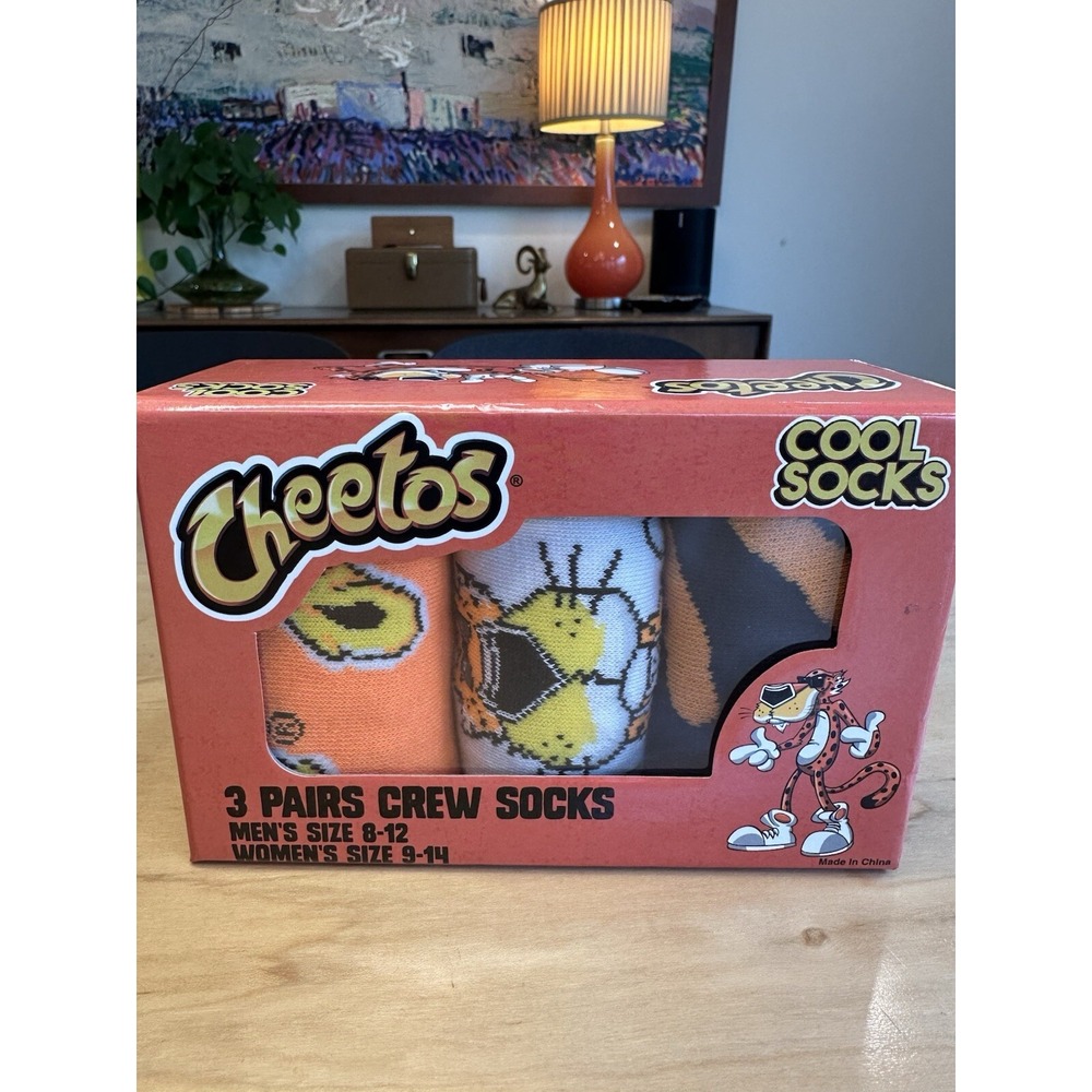 Odd Sox CHEETOS Crew Length Socks 3 Pairs Gift Set‎ Men's 8-12/Women's 9-14 NEW